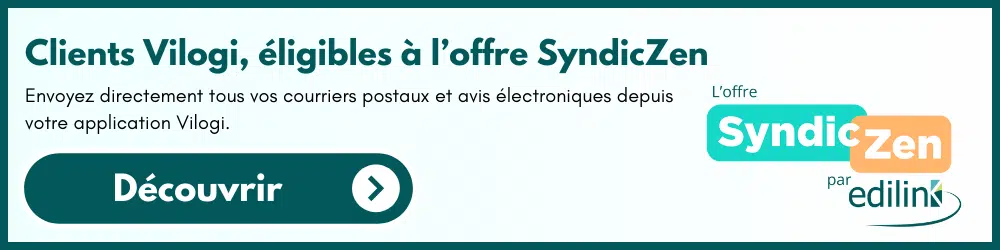 SyndicZen bannière connecteur vilogi pour edilink et son offre syndiczen